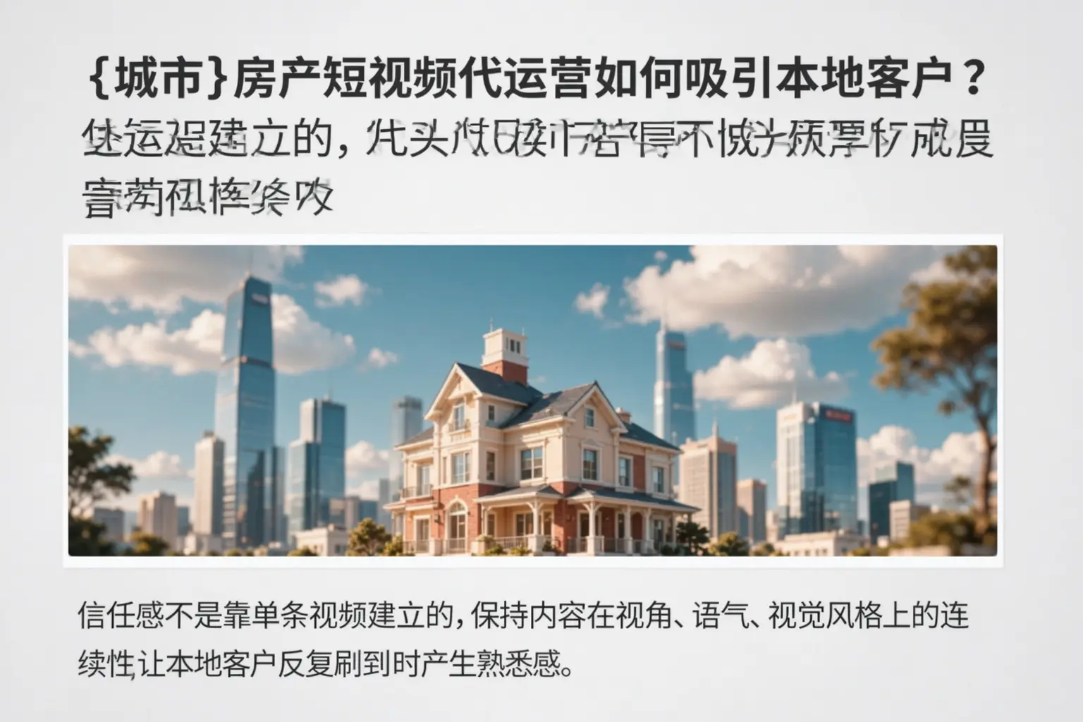 兰西房产短视频代运营如何吸引本地客户?
